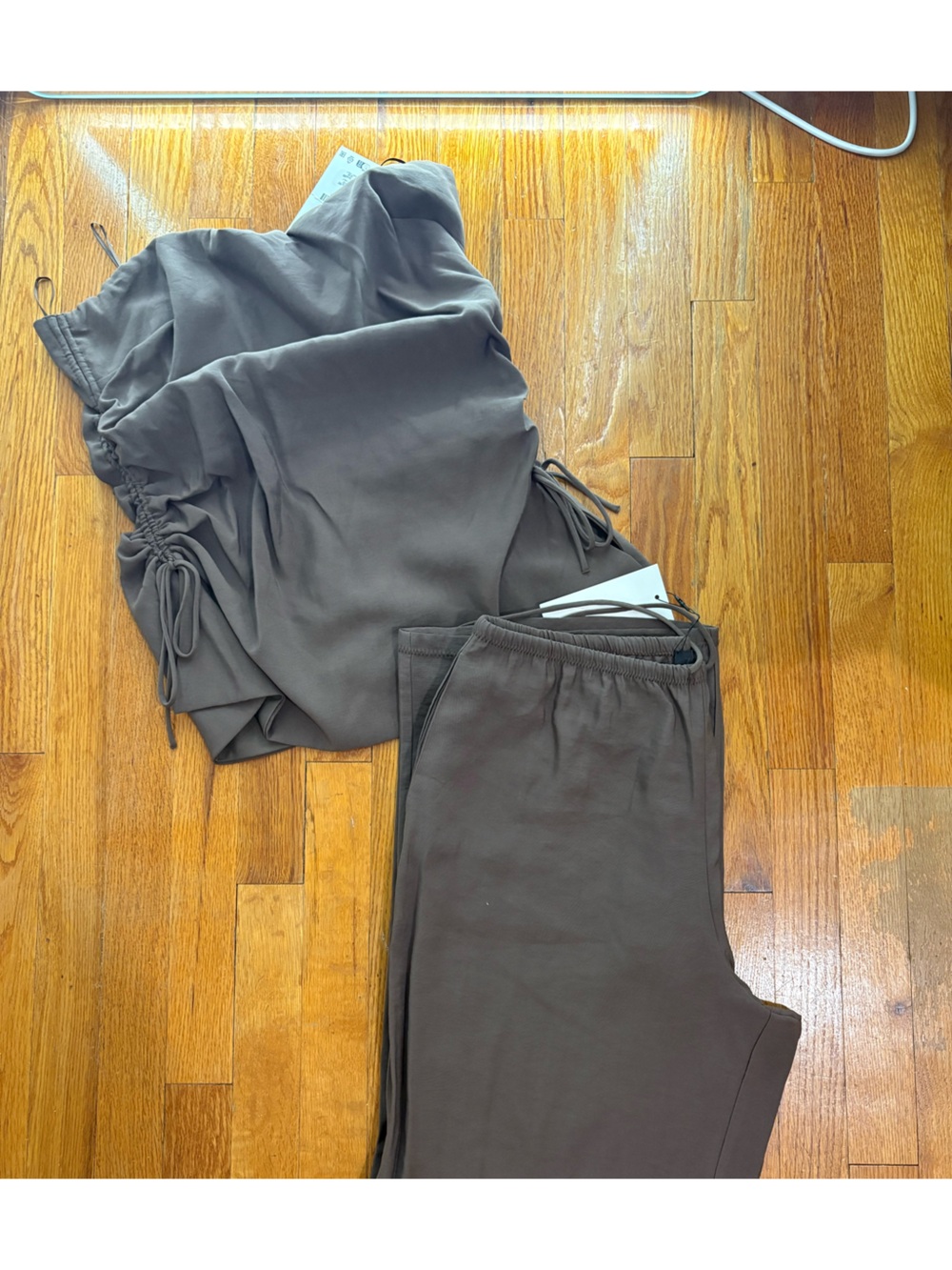 Zara Brown Drawstring Track Pants & Joggers Set